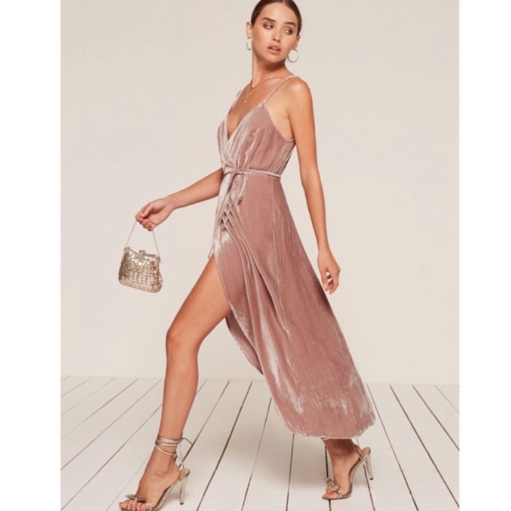Reformation NWT Anoush Velvet Blush Dress Small